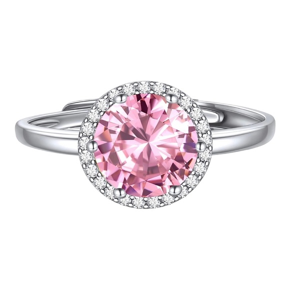 BEAUTIFUL STERLING SILVER RING WITH ROUND TOURMALINE STONE! ADJUSTS SIZES 6-11 - Picture 8 of 13